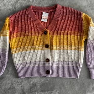 Jumping Beans Kids Striped Cardigan - Red, Yellow, Purple